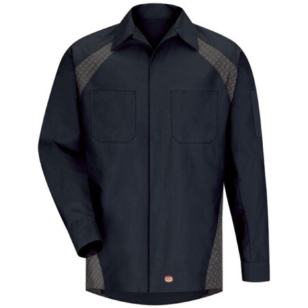 Workwear Outfitters Men's Long Sleeve Diamond Plate Shirt Navy SY16ND-LN-3XL